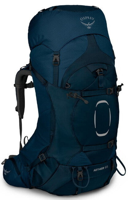 Osprey Aether 65 II Hiking Backpack, Deep Water Blue