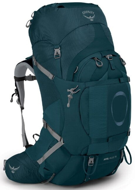 Osprey Ariel Plus 70 Hiking Backpack, Night Jungle Blue