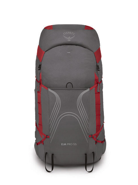 Osprey Eja Pro 55 Backpack, Dark Grey/Poinsettia Red