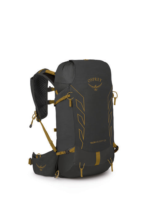 OSPREY turistický batoh TALON VELOCITY 20, dark charcoal/tumbleweed yellw