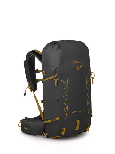 OSPREY turistický batoh TALON VELOCITY 30, dark charcoal/tumbleweed yellw