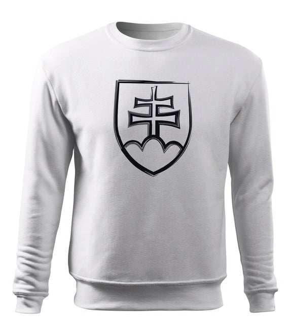 DRAGOWA Men's Slovak Emblem 300g/m2 Hoodie, White