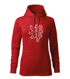 DRAGOWA women's hoodie Czech lion 320 g/m², red