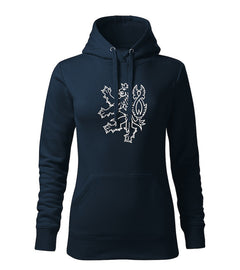 DRAGOWA women's hoodie Czech lion 320 g/m², navy blue