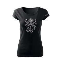 DRAGOWA women's short-sleeve t-shirt Czech lion 150 g/m², black