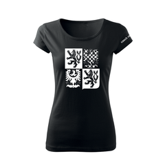 DRAGOWA women's short-sleeve t-shirt large Czech emblem 150 g/m², black