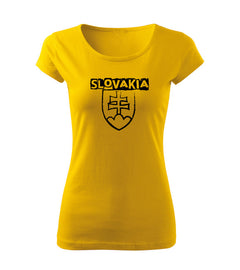 DRAGOWA women's t-shirt Slovak emblem with lettering 150 g/m², yellow