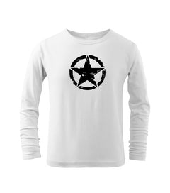 DRAGOWA kids' long-sleeve t-shirt star, white