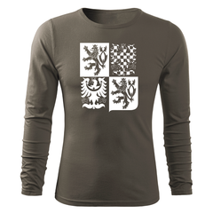DRAGOWA Fit-T long-sleeve t-shirt large Czech emblem 160 g/m², olive