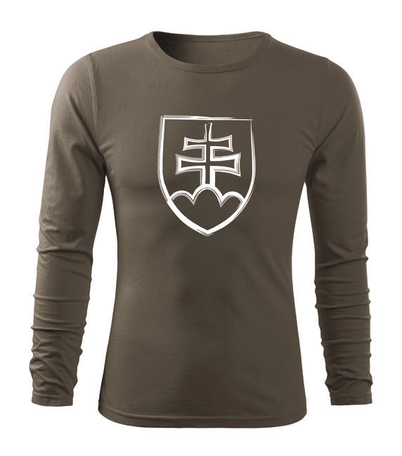 DRAGOWA Fit-T Long Sleeve T-Shirt Slovak Symbol 160g/m2, Olive