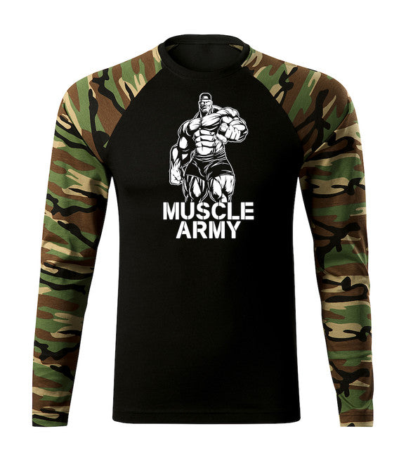 DRAGOWA Fit-T Long Sleeve Muscle T-Shirt, Army Man