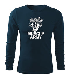 DRAGOWA Fit-T long-sleeve t-shirt muscle army team 160 g/m², navy blue