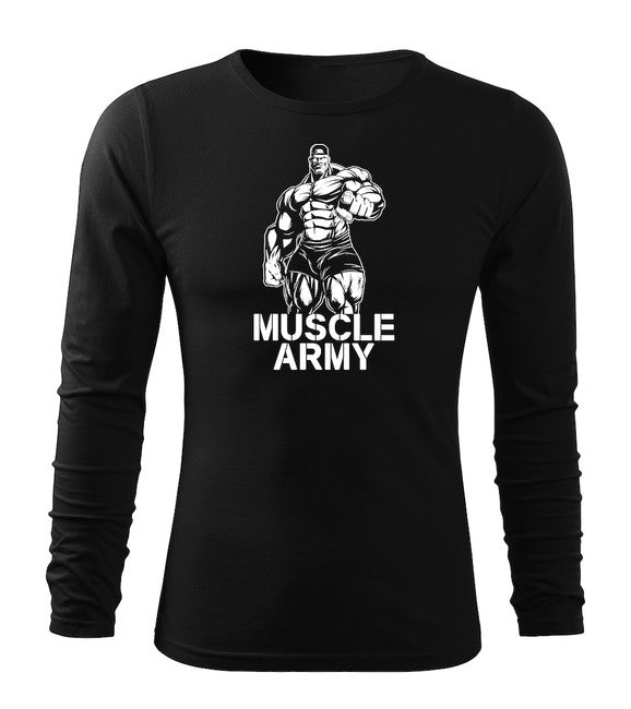 DRAGOWA Fit-T Long Sleeve Shirt Muscle Army Men