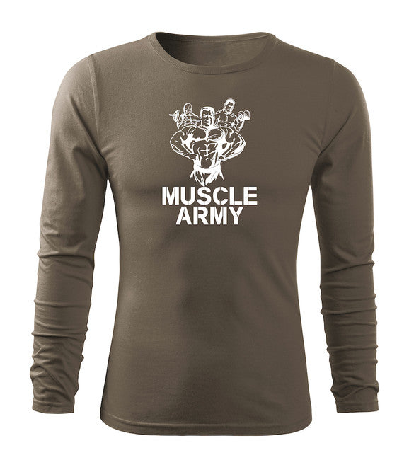 DRAGOWA Fit-T Long Sleeve T-Shirt, Army Team Muscle