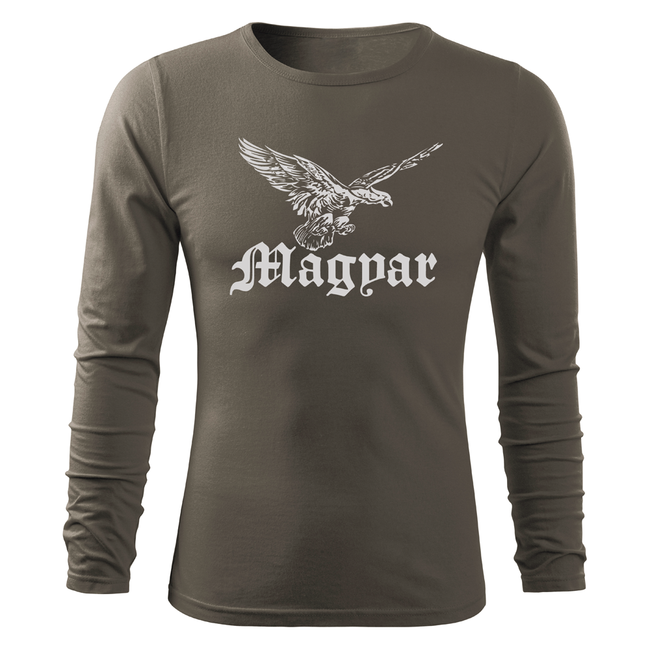 DRAGOWA Fit-T Long Sleeve T-Shirt Turul Bird 160 g/m², Olive