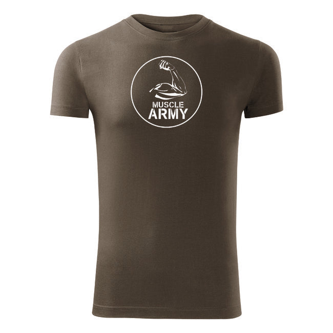 DRAGOWA Muscle Fitness T-Shirt, Army Biceps