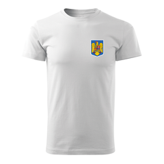 DRAGOWA short-sleeve t-shirt small colored Romanian emblem 160 g/m², white