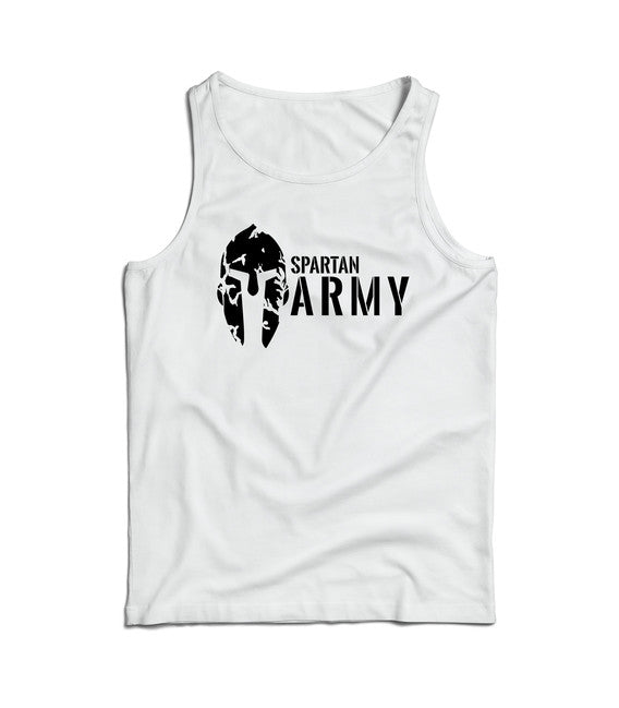 DRAGOWA pánske tielko Spartan Army 160g/m2, biela