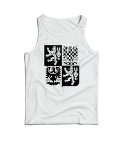 DRAGOWA men's tank top large Czech emblem 160 g/m², white