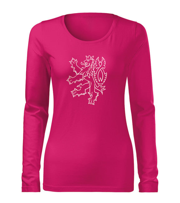 DRAGOWA Slim Women's Long Sleeve T-shirt Czech Lion