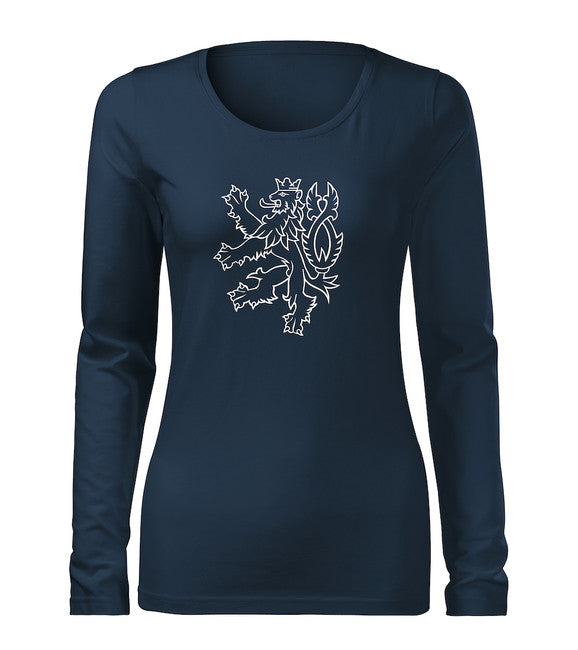 DRAGOWA Slim Women's Long Sleeve T-Shirt, Lion