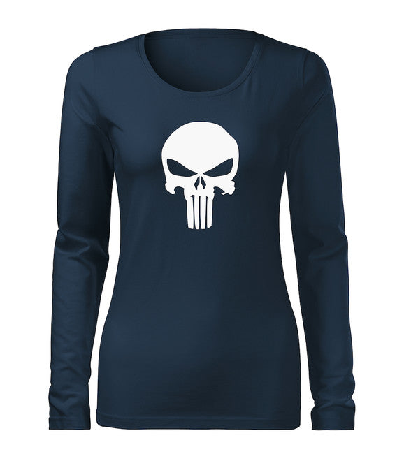 DRAGOWA Slim Women's Long Sleeve T-Shirt Punisher