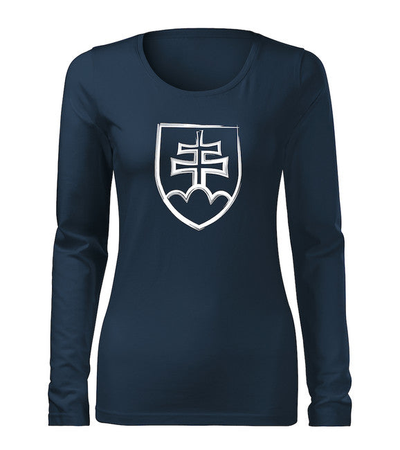 DRAGOWA Slim Women's Long Sleeve T-Shirt, Slovak Symbol