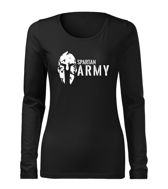 DRAGOWA Slim Women's Long Sleeve T-Shirt Spartan Army