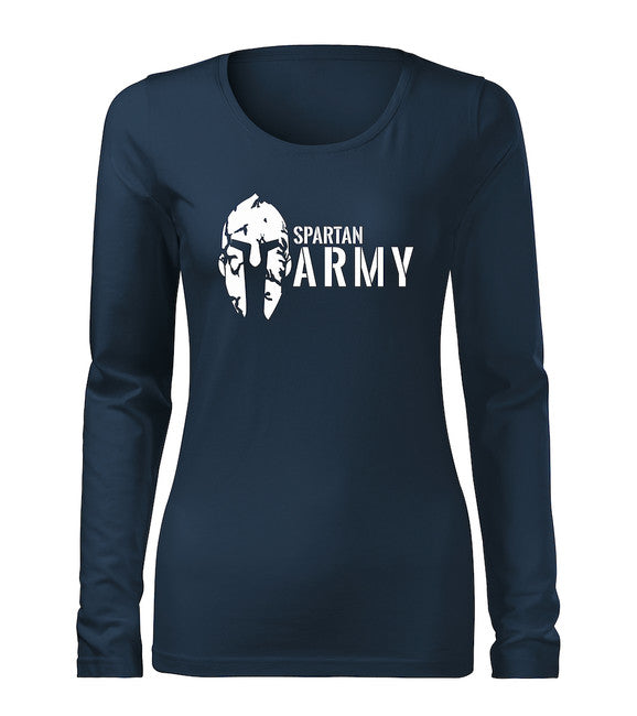DRAGOWA Slim Women's Long Sleeve T-Shirt Spartan Army