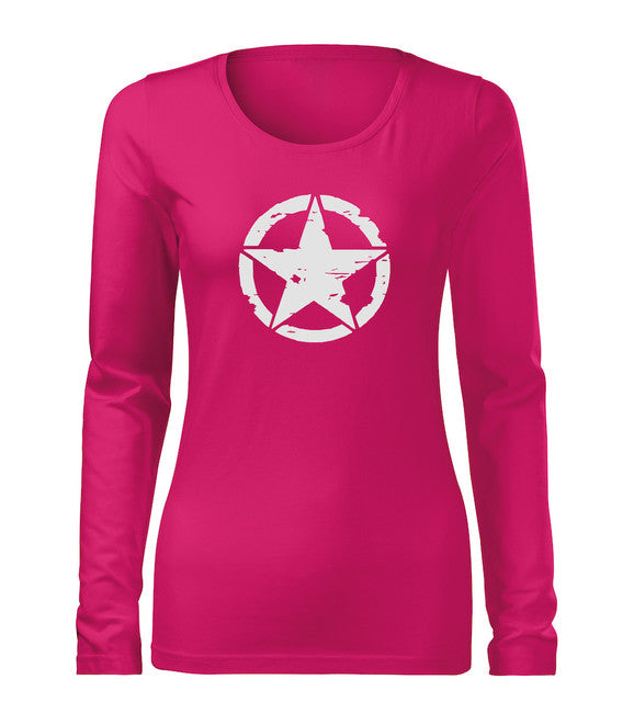 DRAGOWA Slim Women's Long Sleeve T-Shirt Star