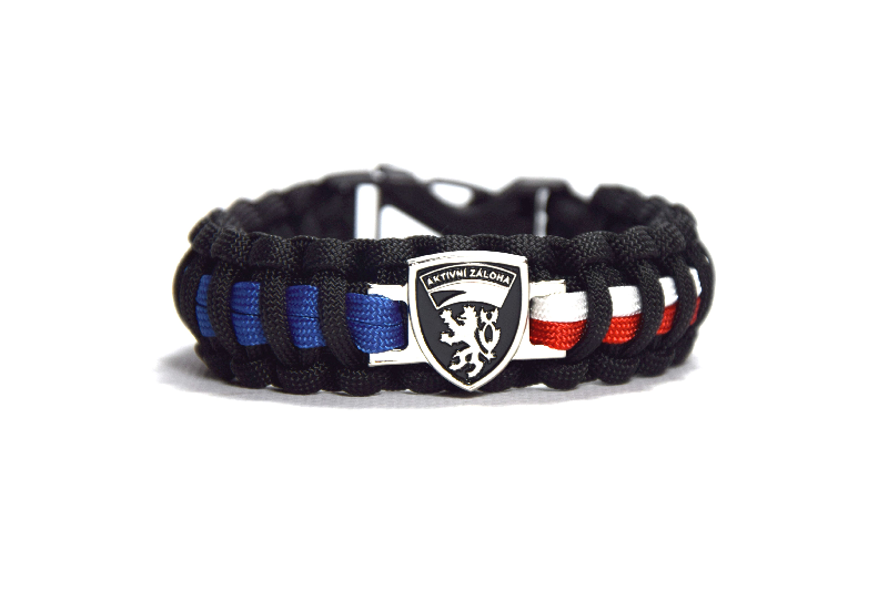 Cordell Paracord Bracelet Active Reserve CZ Clip Closure 2.4cm Width, Black