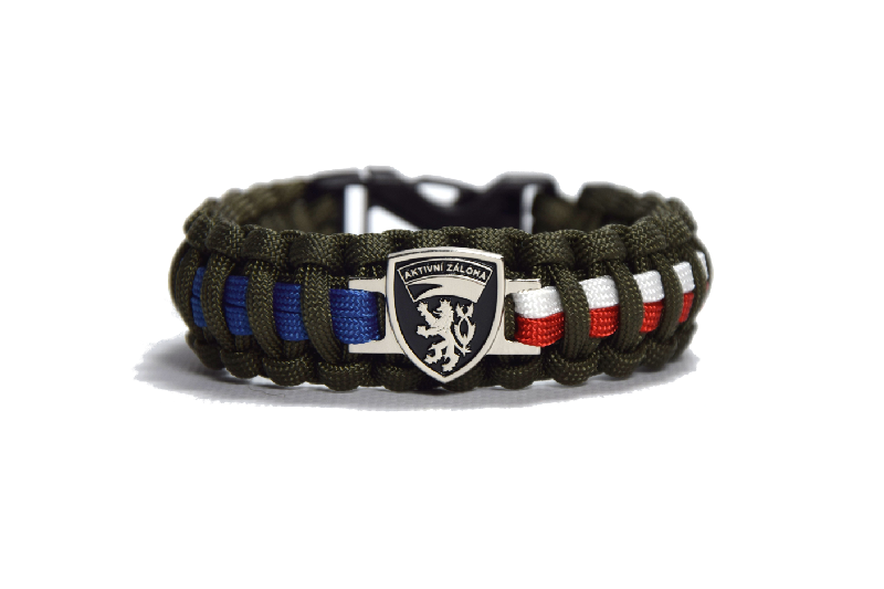 Cordell Paracord Bracelet Active Reserve CZ Clip Closure 2.4cm Width, Olive