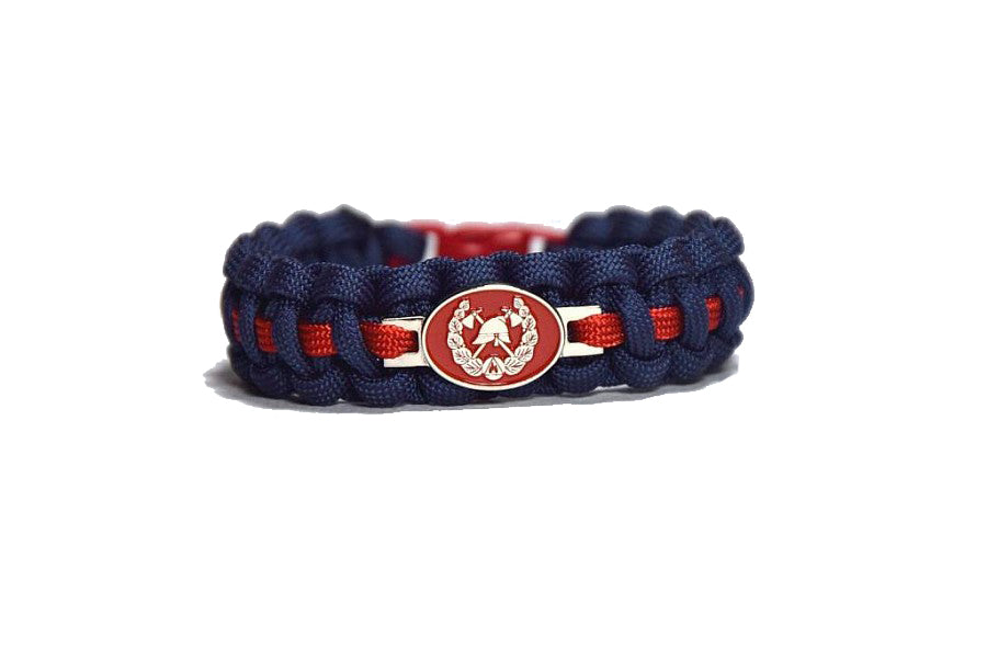 Cordell Paracord Bracelet Proud Firefighter 1.9cm, Navy Blue