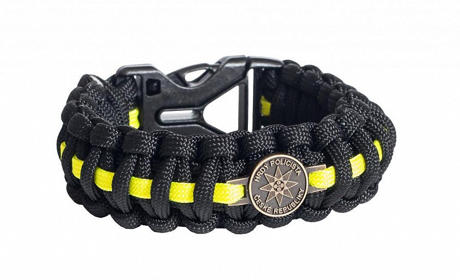 Cordell Paracord Bracelet Proud Policeman 2.4cm Width, Yellow