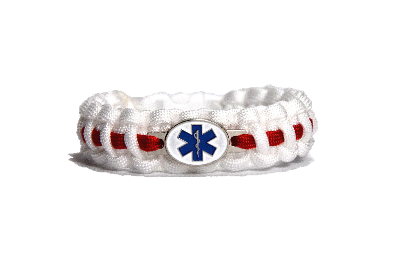 Cordell Paracord Bracelet Proud Rescuer 1.9cm Width, White-Red