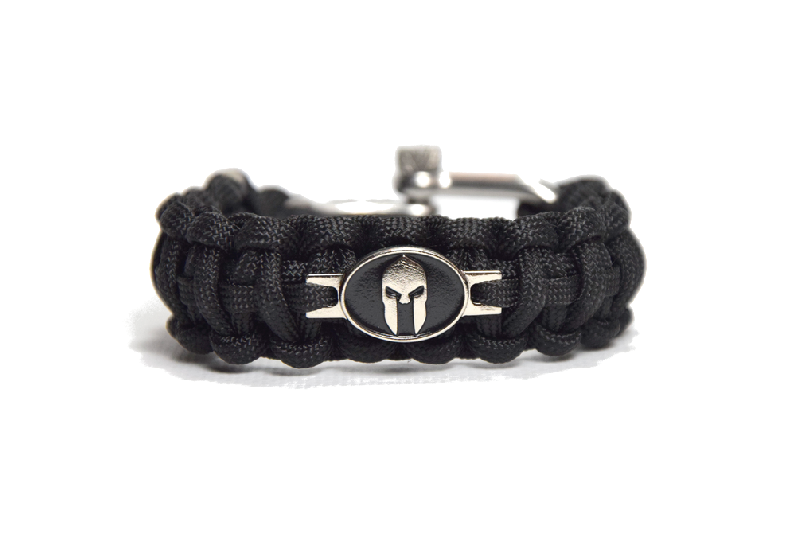 Cordell Spartan Paracord Bracelet, 2.1 cm, Black, Metal Clasp