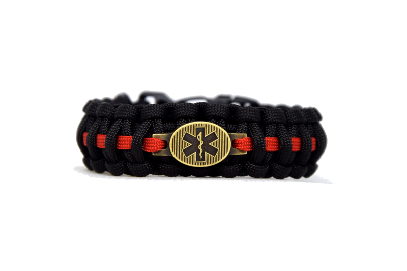 Cordell Paracord Bracelet Military Medic Clip Closure 2.4cm Width, Black