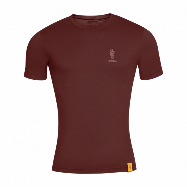 Patizon Men's Merino T-Shirt Short Sleeve, Chestnut