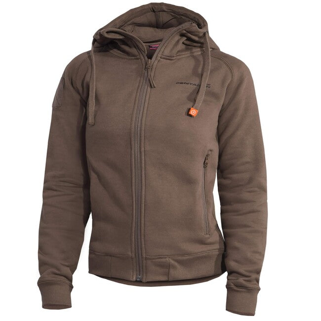 Pentagon Aphrodite Women's Zip Hoodie, Terra Brown