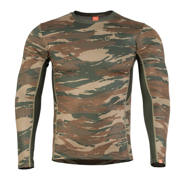 Pentagon Apollo Long Sleeve Functional T-Shirt, Gray Camo