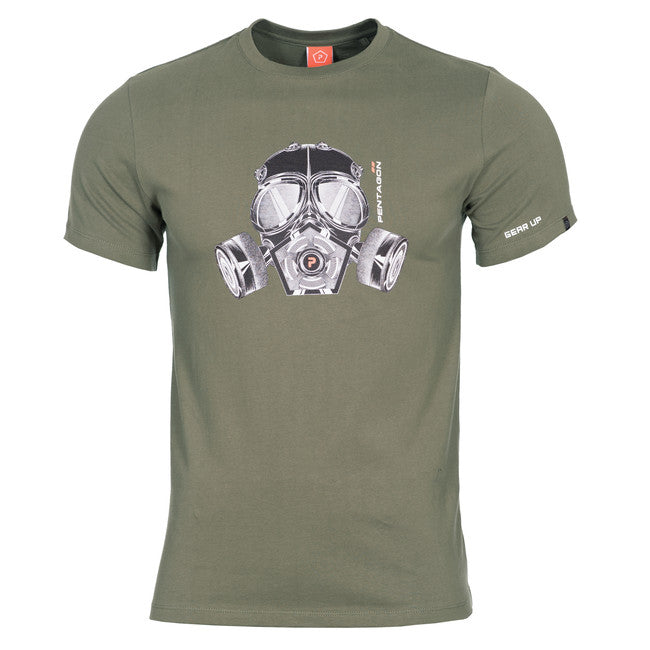 Pentagon Gas Mask T-Shirt, Olive