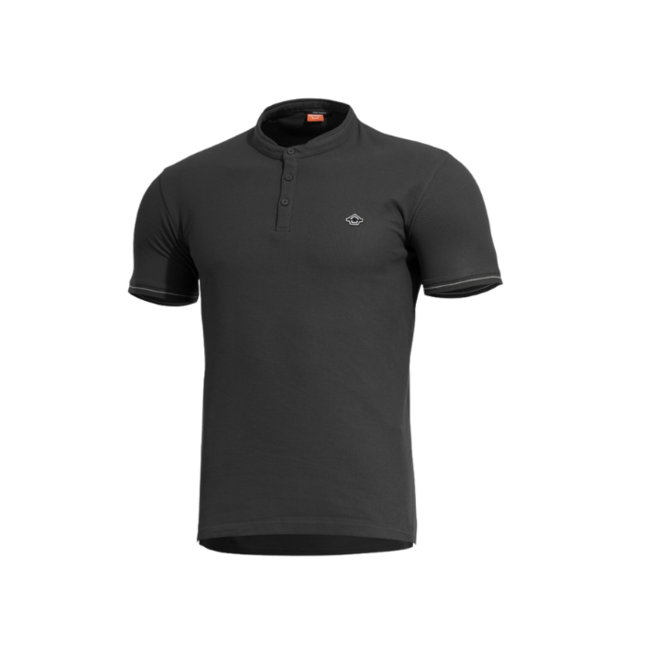 Pentagon tričko Levantes Henley Stripes, čierne