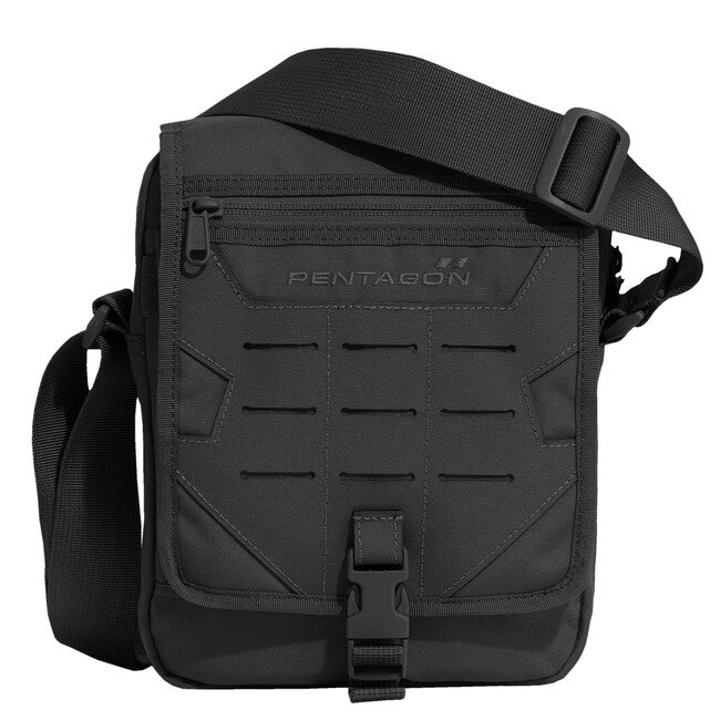 Pentagon Messenger Shoulder Bag, Black