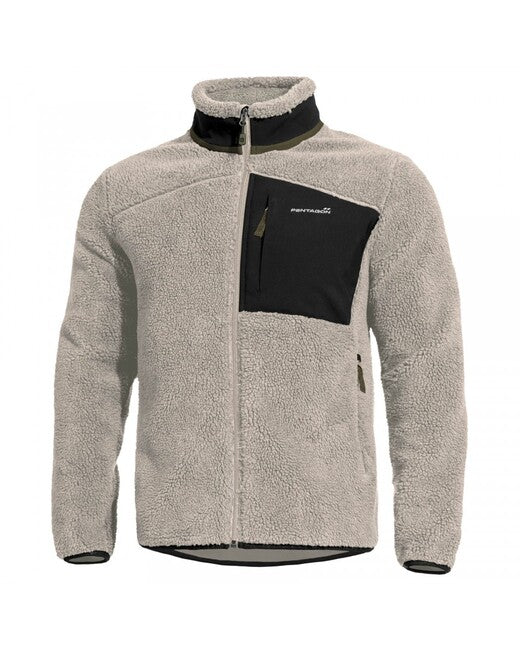 Pentagon Summit Sherpa Men's Fleece Jacket, Beige-Grey