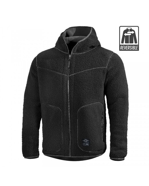 Pentagon Ianos Sherpa Men's Reversible Fleece Jacket, Black/Grey