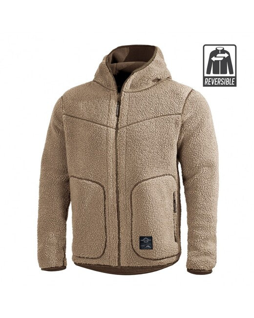 Pentagon Ianos Sherpa Reversible Men's Fleece Jacket, Khaki/Green