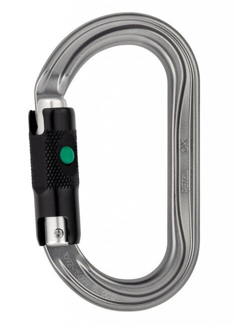 Petzl OK Ball Lock Carabiner, Oval, Automatic Locking