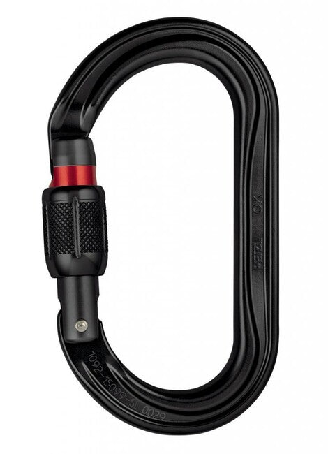 Petzl Oval SCREW LOCK Carabiner, Black