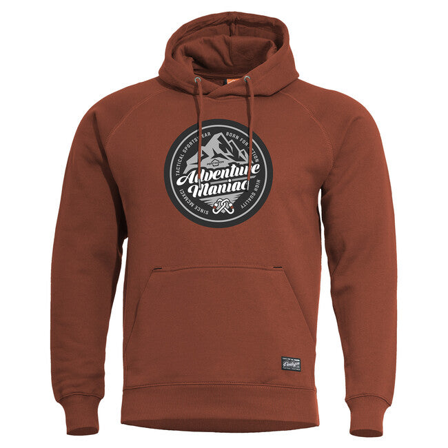 Pentagon Phaeton Hood Adventure Maniac Men's Hoodie, Maroon Red