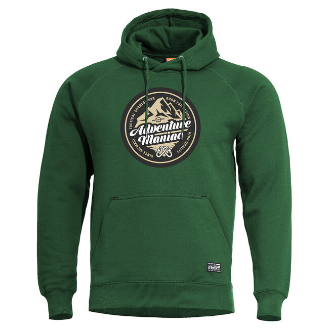Pentagon Phaeton Hood Adventure Maniac Men's Hoodie, Spring Bok Green